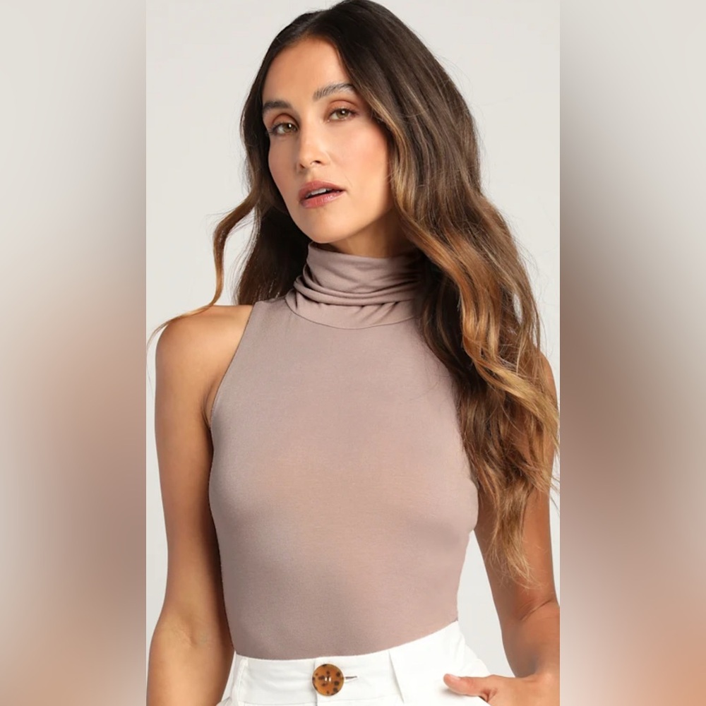 Lulu's Basics Mauve Turtleneck Tank
